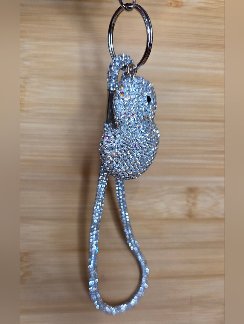 🐥 Bling Rhinestone Rubber Ducky Keychain Wristlet Strap Bag Charm 🐥 - Picture 5 of 15